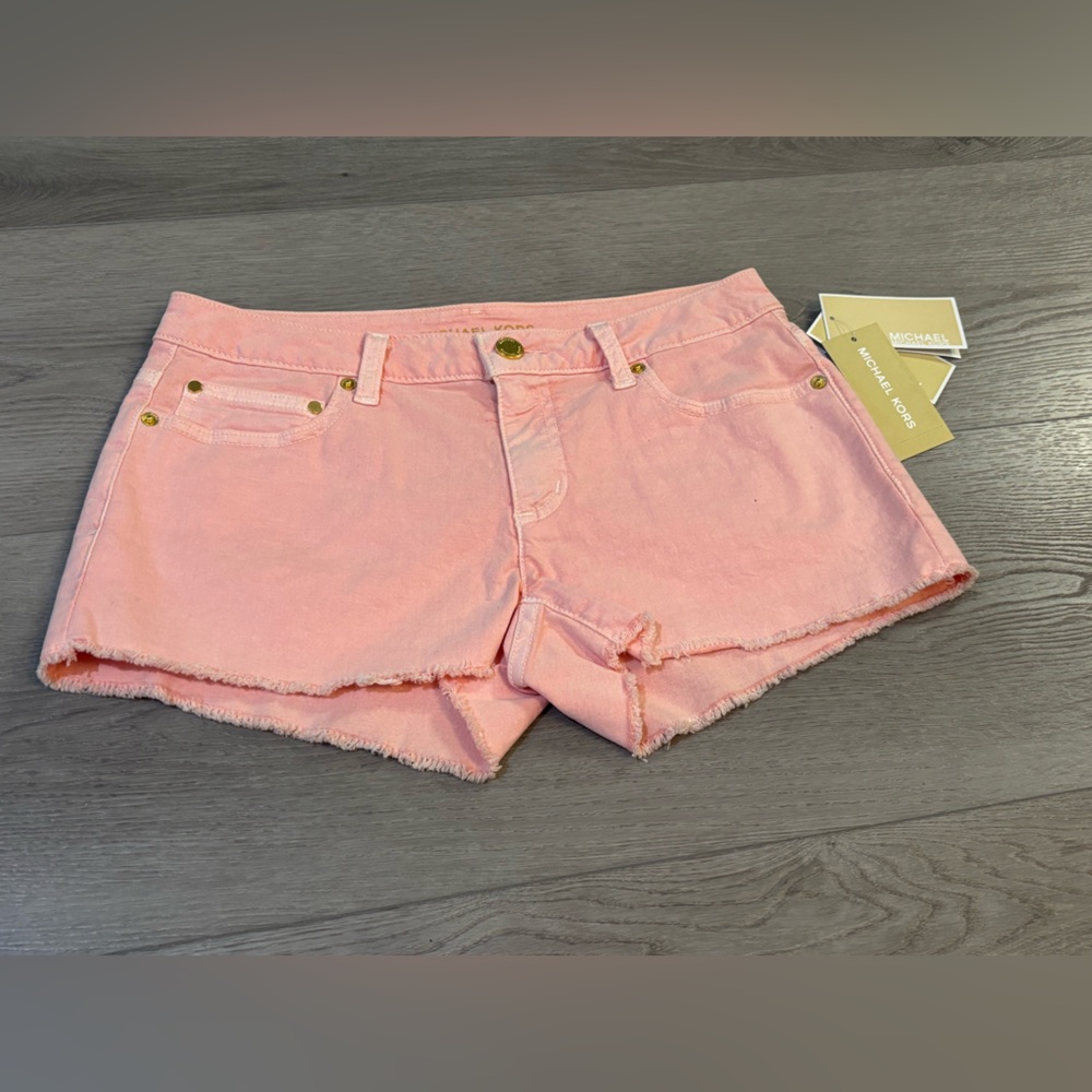 Michael Kors Light Pink Frayed Jean Shorts - Size 0 - New With Tags - Picture 16 of 16